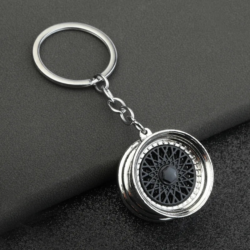 Creative BBS Racing Wheel Keychain Car wheel hub keychain Turbo Hub Brake Disc Pendant Shock Absorber Keys Holder Chain Ring