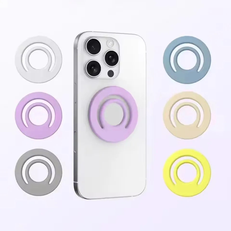 Magnetic Silicone Stand Finger Ring Car Phone Holder for iPhone 16 15 14 pro