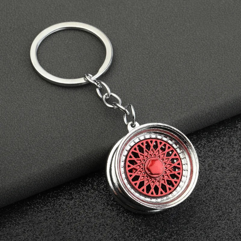 Creative BBS Racing Wheel Keychain Car wheel hub keychain Turbo Hub Brake Disc Pendant Shock Absorber Keys Holder Chain Ring