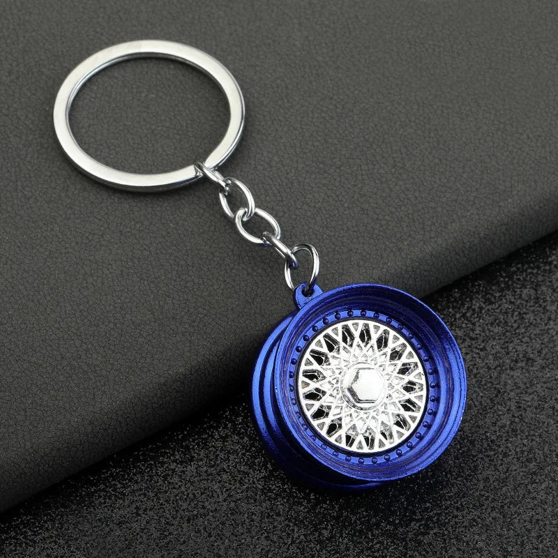Creative BBS Racing Wheel Keychain Car wheel hub keychain Turbo Hub Brake Disc Pendant Shock Absorber Keys Holder Chain Ring