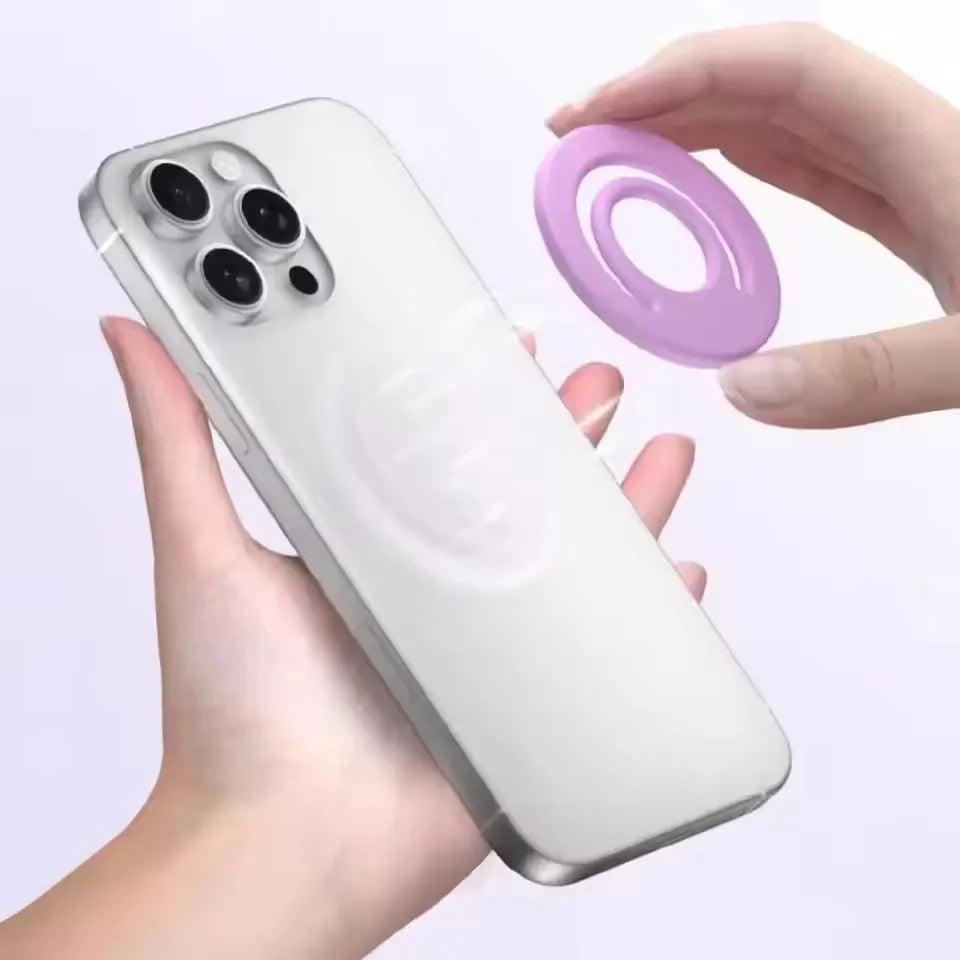Magnetic Silicone Stand Finger Ring Car Phone Holder for iPhone 16 15 14 pro