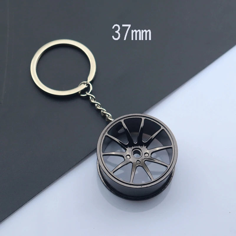 Creative Unique Disc Brake Keychain Wheel Rim Metal Racing Keyring Car Motorcycle Keychain Souvenir Gift Waist Buckle Pendant