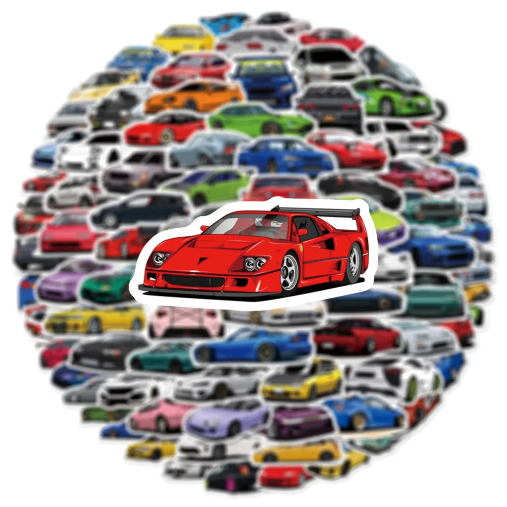 100PCS Small-Size Car Graffiti Stickers - Cartoon JDM Designs for Car, Luggage, Skateboard, Guitar & Computer AnimeWorlds Store