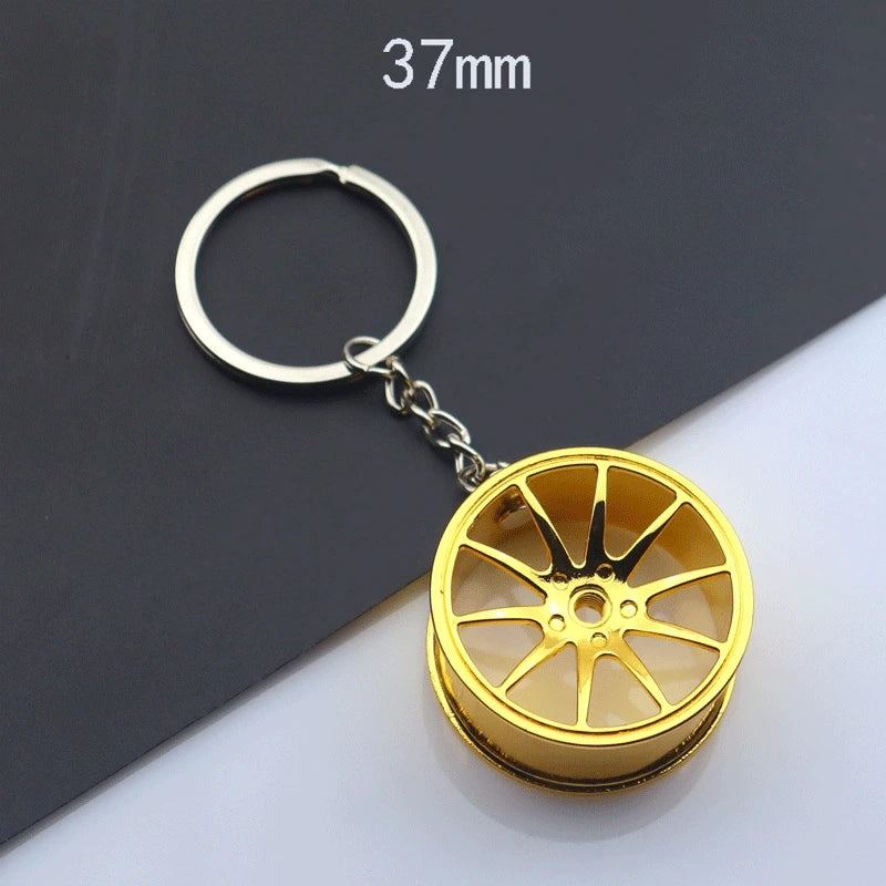 Creative Unique Disc Brake Keychain Wheel Rim Metal Racing Keyring Car Motorcycle Keychain Souvenir Gift Waist Buckle Pendant