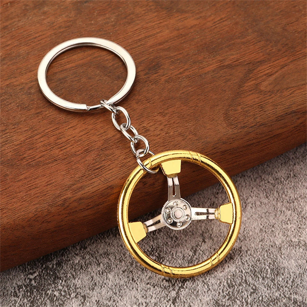 Creative Unique Disc Brake Keychain Wheel Rim Metal Racing Keyring Car Motorcycle Keychain Souvenir Gift Waist Buckle Pendant