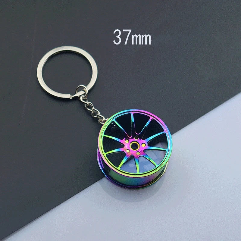 Creative Unique Disc Brake Keychain Wheel Rim Metal Racing Keyring Car Motorcycle Keychain Souvenir Gift Waist Buckle Pendant