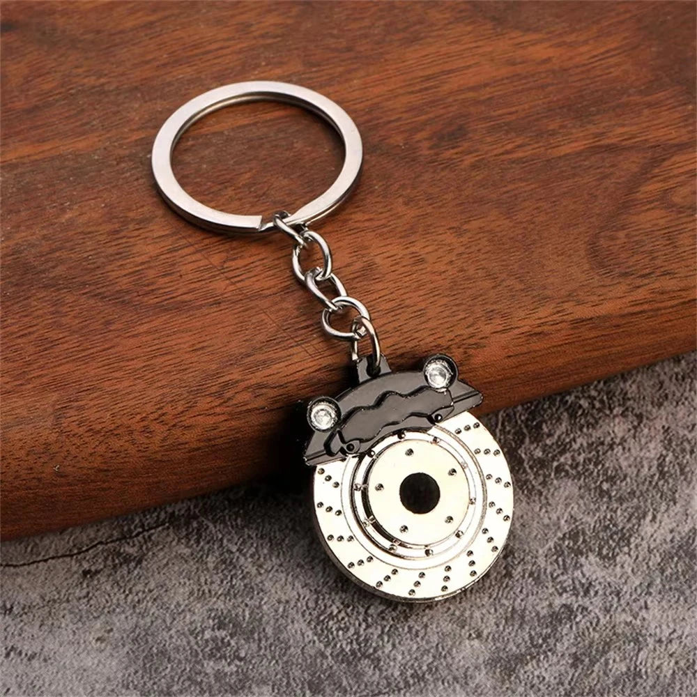 Creative Unique Disc Brake Keychain Wheel Rim Metal Racing Keyring Car Motorcycle Keychain Souvenir Gift Waist Buckle Pendant