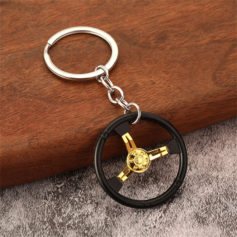 Creative Unique Disc Brake Keychain Wheel Rim Metal Racing Keyring Car Motorcycle Keychain Souvenir Gift Waist Buckle Pendant