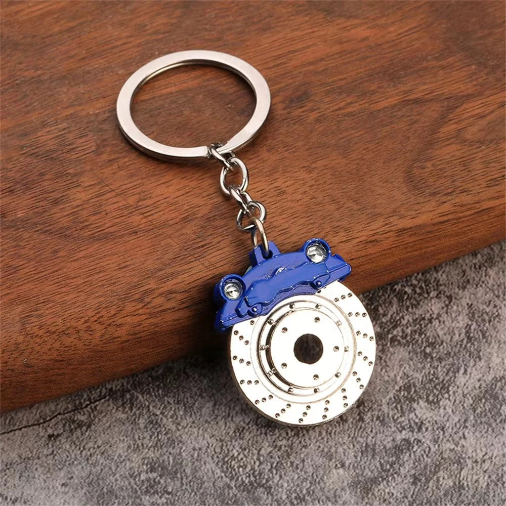 Creative Unique Disc Brake Keychain Wheel Rim Metal Racing Keyring Car Motorcycle Keychain Souvenir Gift Waist Buckle Pendant