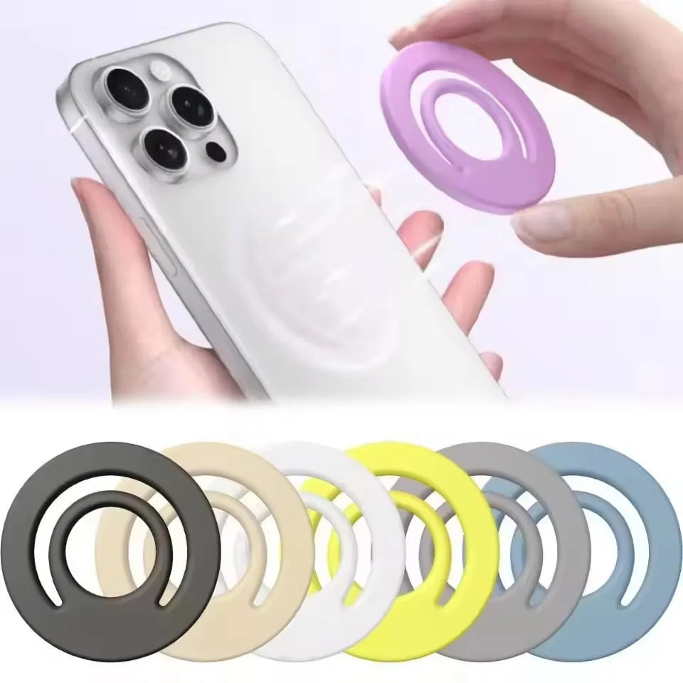 Magnetic Silicone Stand Finger Ring Car Phone Holder for iPhone 16 15 14 pro