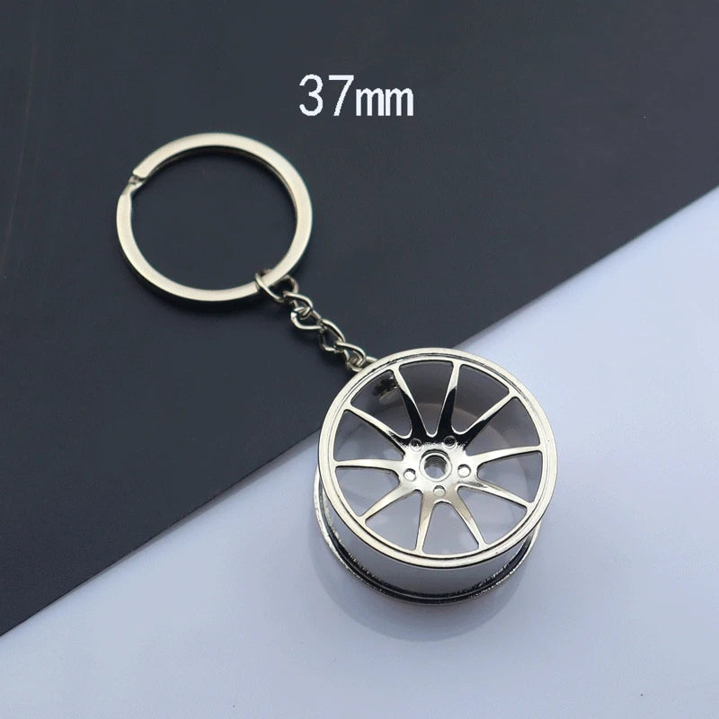 Creative Unique Disc Brake Keychain Wheel Rim Metal Racing Keyring Car Motorcycle Keychain Souvenir Gift Waist Buckle Pendant