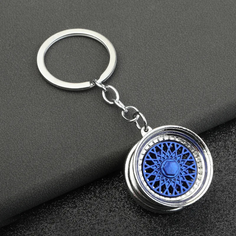 Creative BBS Racing Wheel Keychain Car wheel hub keychain Turbo Hub Brake Disc Pendant Shock Absorber Keys Holder Chain Ring