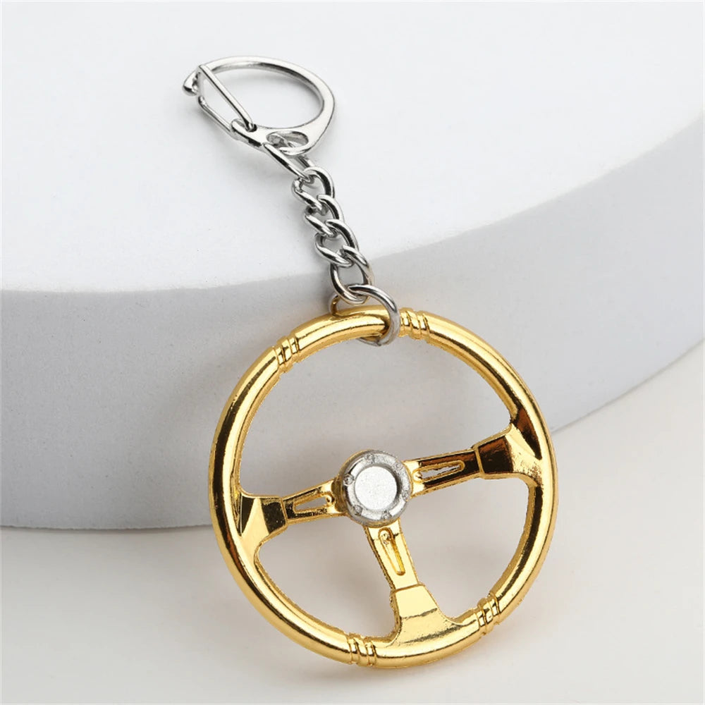 Creative Unique Disc Brake Keychain Wheel Rim Metal Racing Keyring Car Motorcycle Keychain Souvenir Gift Waist Buckle Pendant
