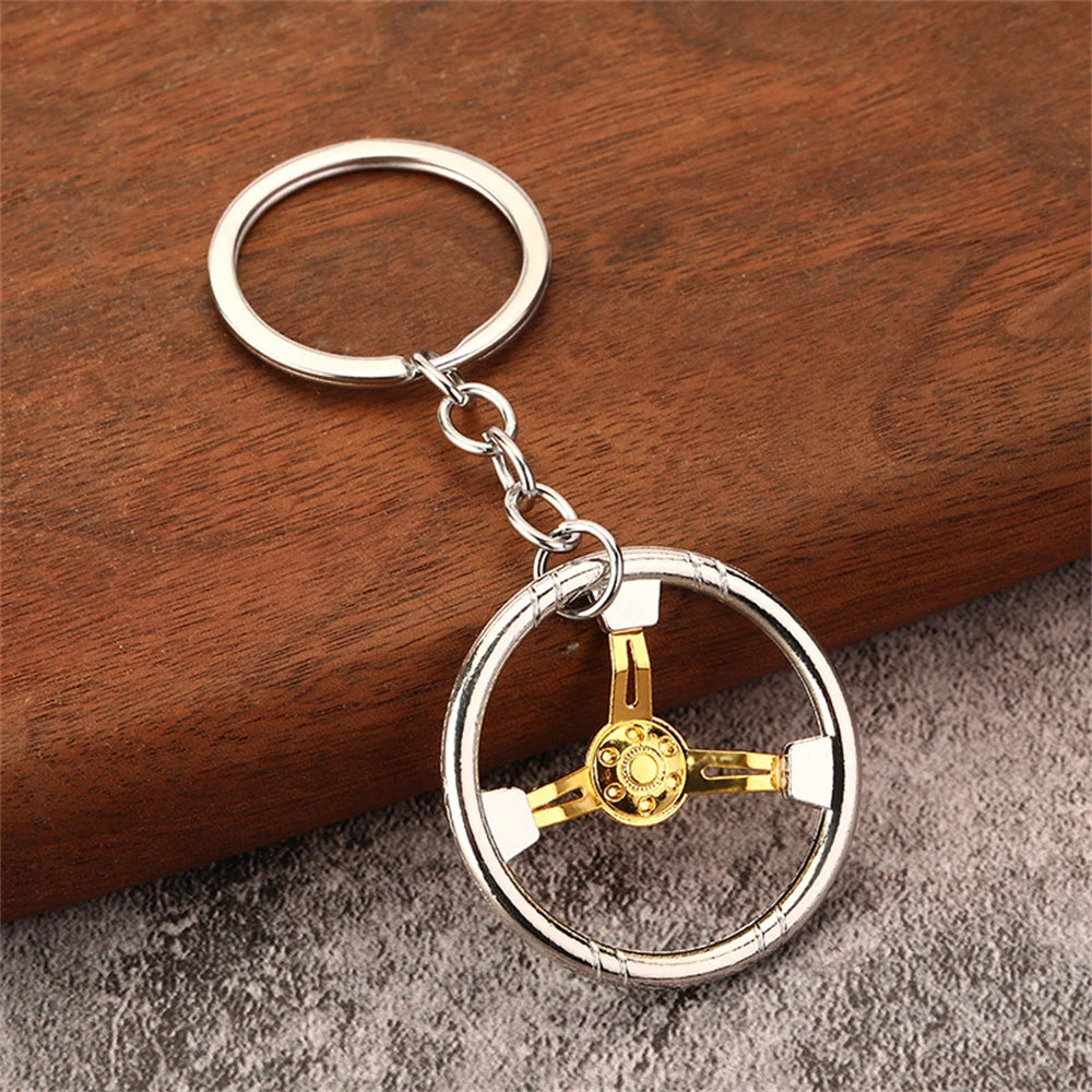 Creative Unique Disc Brake Keychain Wheel Rim Metal Racing Keyring Car Motorcycle Keychain Souvenir Gift Waist Buckle Pendant