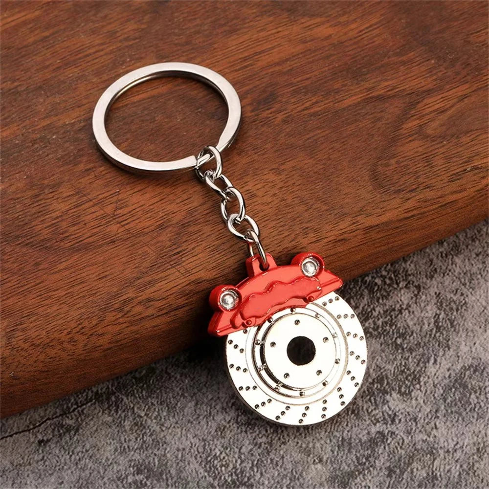 Creative Unique Disc Brake Keychain Wheel Rim Metal Racing Keyring Car Motorcycle Keychain Souvenir Gift Waist Buckle Pendant