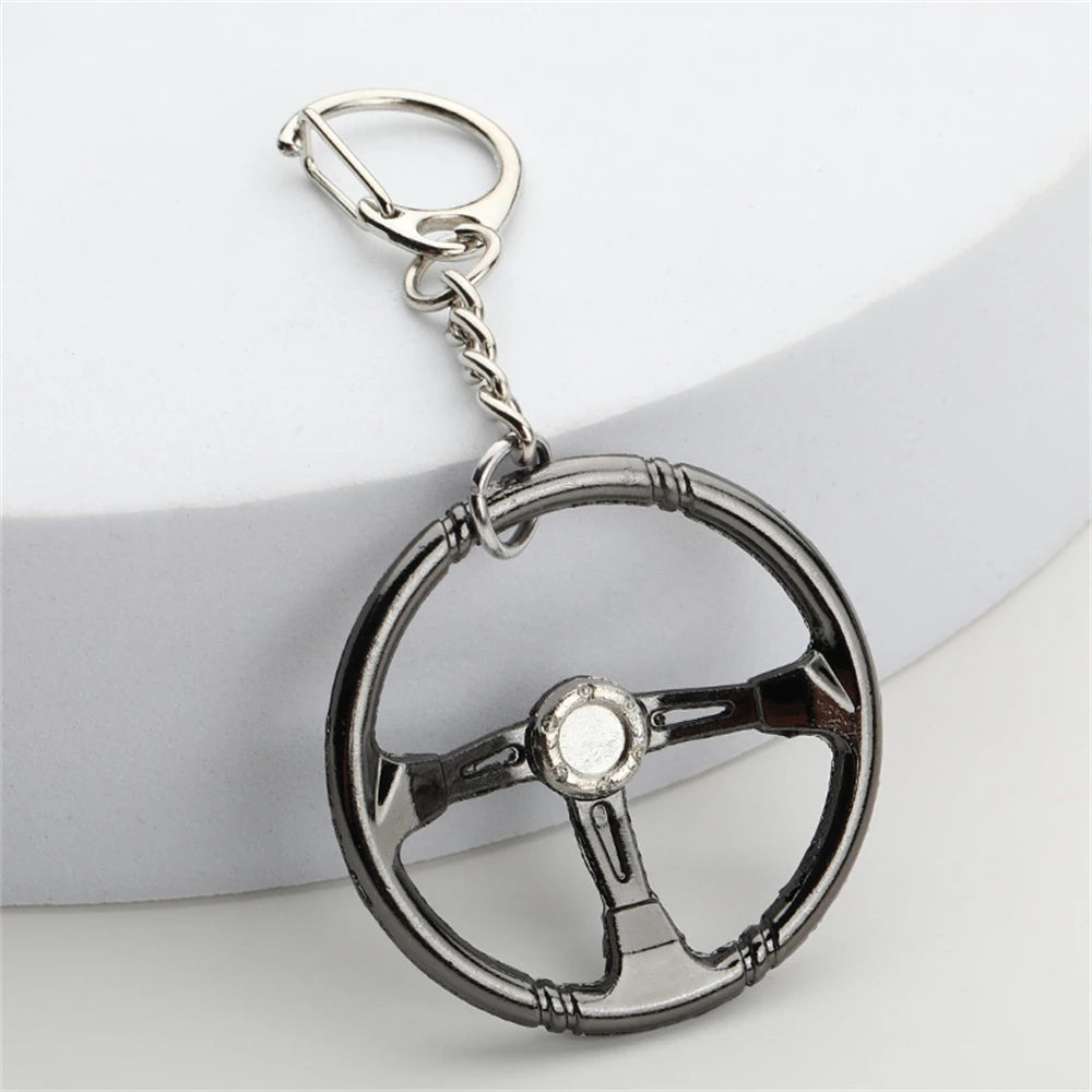 Creative Unique Disc Brake Keychain Wheel Rim Metal Racing Keyring Car Motorcycle Keychain Souvenir Gift Waist Buckle Pendant