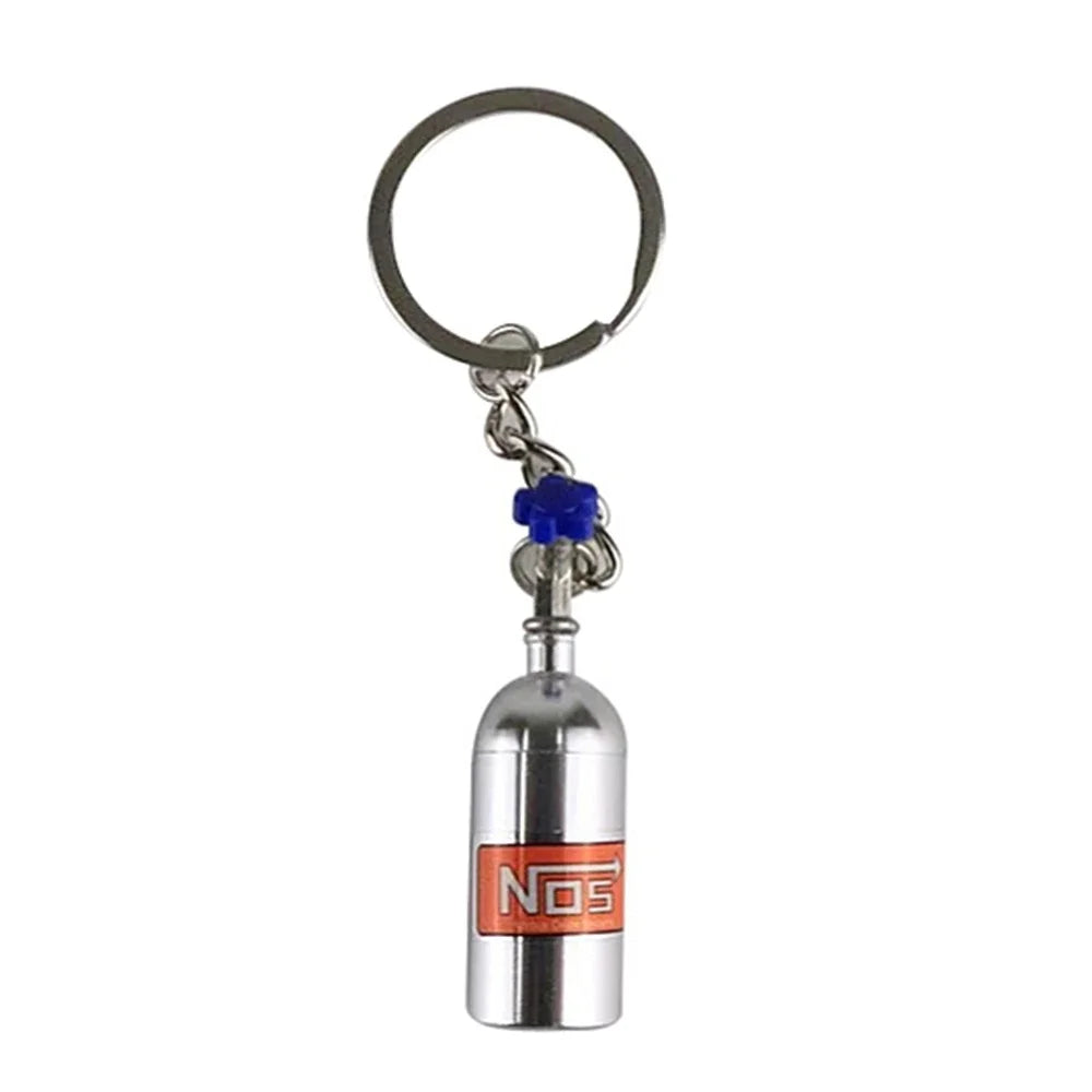 Unique Mini Car Turbo NOS Keychain Nitrogen Bottle Metal Key Ring Stash Pill Box Storage Stylish Car Motorcycle Interior 키링